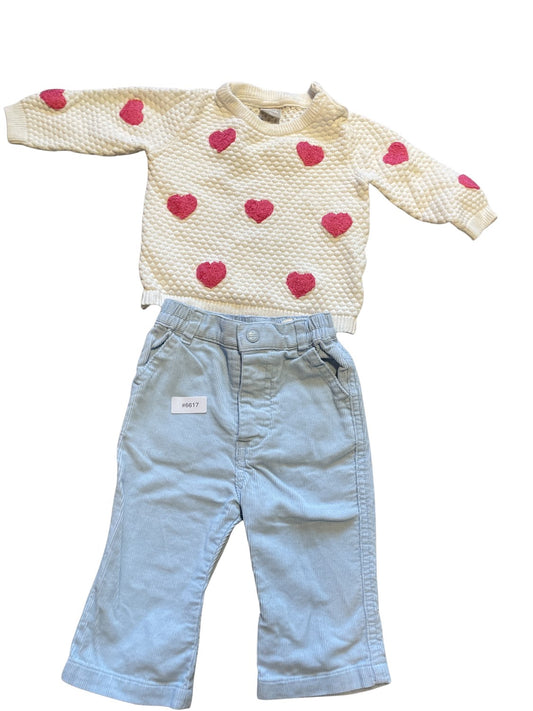 Pullover mit Herzmuster - Gr. 68