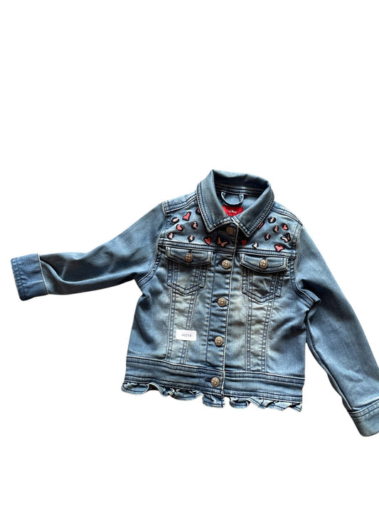Jeansjacke mit Herzapplikationen - Gr. 98
