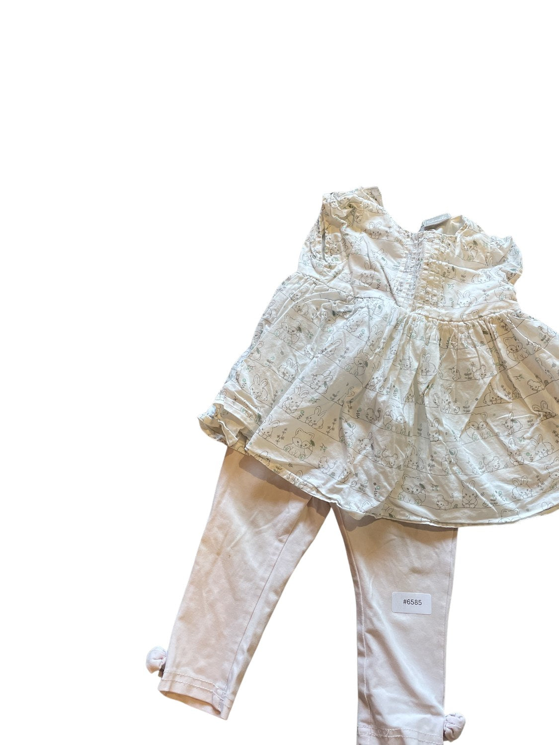 Weisses Kleid mit Leggings - Gr. 68