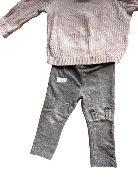 Süsses Set mit Pullover und Leggings - Gr. 80