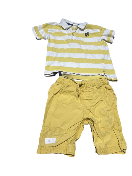 Gestreiftes Poloshirt und Shorts Set - Gr. 92