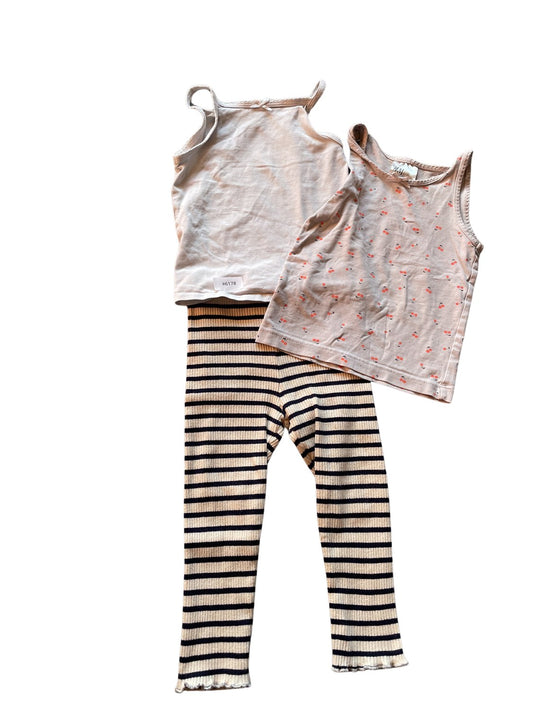 3er Set Tanktops und Leggings - Gr. 86
