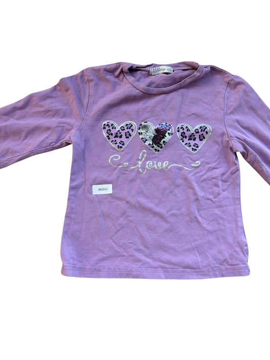T-shirt à manches longues avec cœurs - Taille 128
