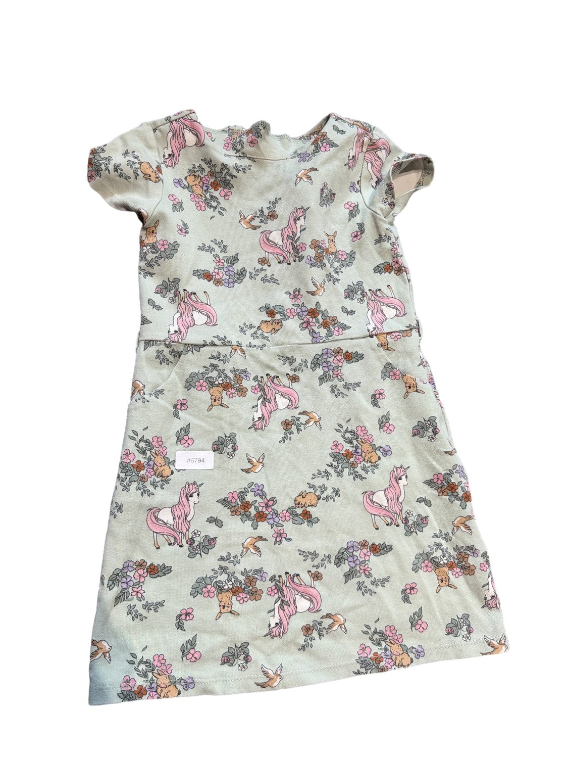 Short-sleeved unicorn dress - Size 110