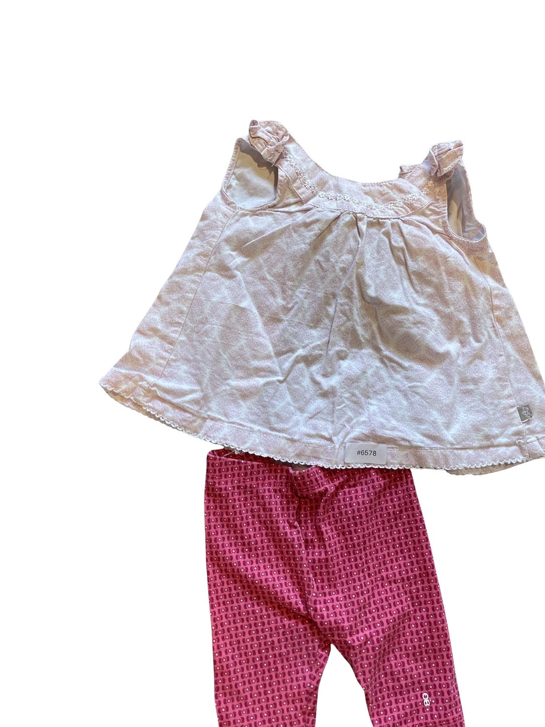 Weisses Top mit pinken Leggings - Gr. 68