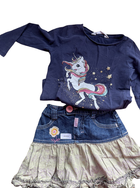 Set mit Einhorn-Shirt und Rock - Gr. 98