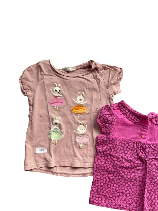 2er Bundle T-Shirts mit Hasenmotiven - Gr. 98