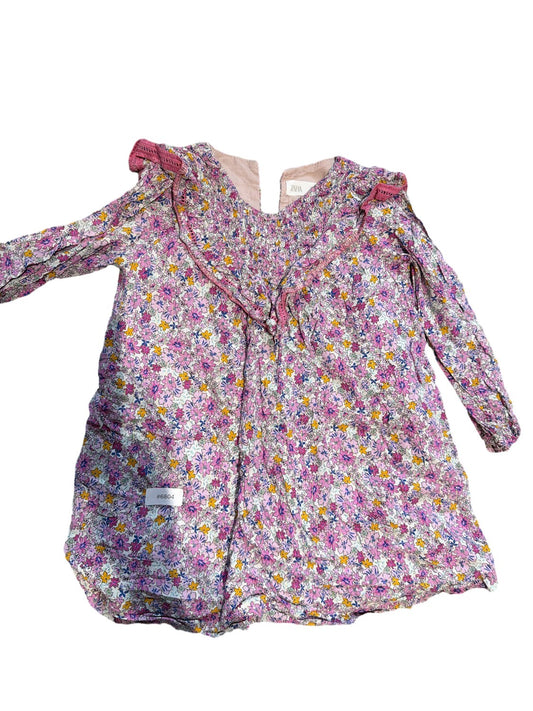 Floral Dress With Ruffles - Size 110