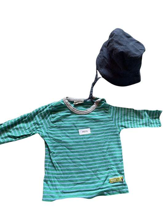 Streifen Langarmshirt mit Sonnenhut - Gr. 62