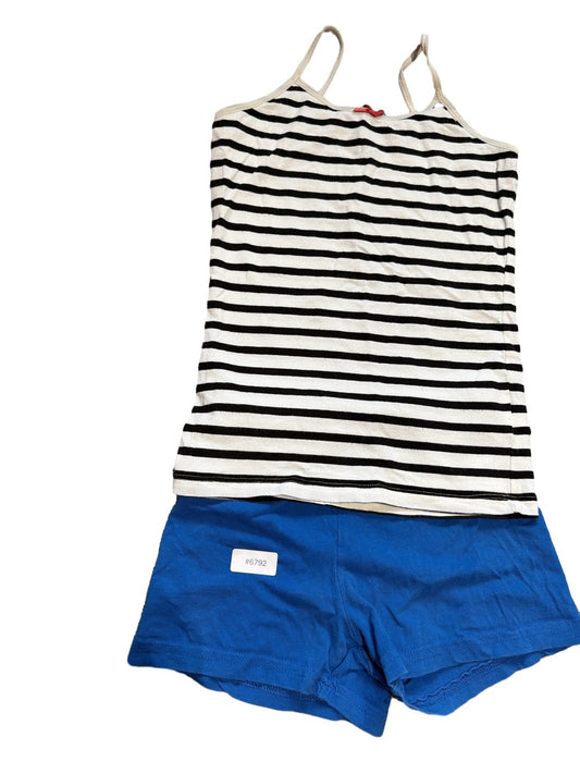 Striped top with blue shorts - Size 110