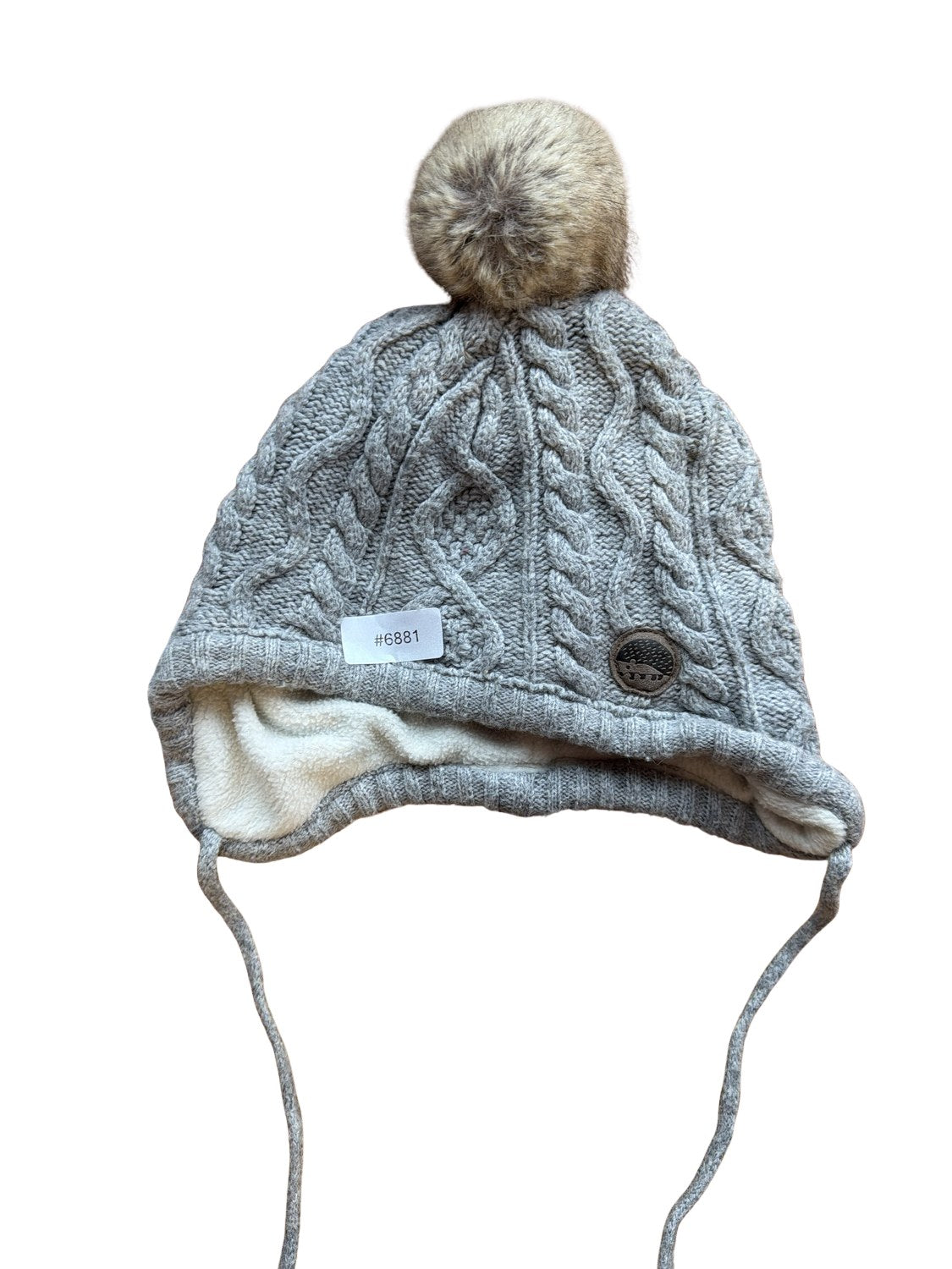 Gestrickte Mütze mit Bommel - Gr. 86