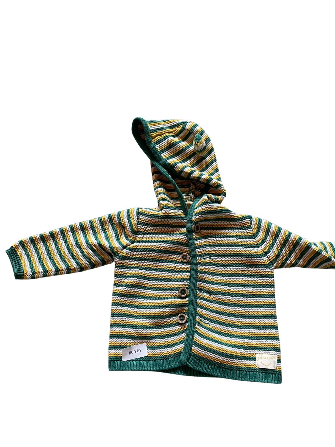 Gestreifte Kapuzenjacke - Gr. 62