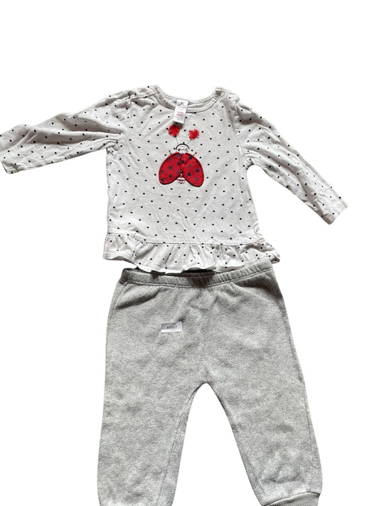 Langarmshirt mit Marienkäfer - Gr. 92