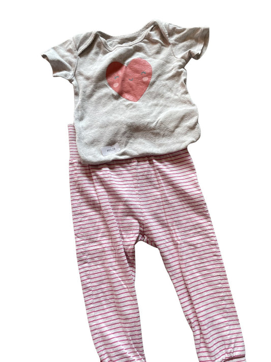 Set Herz Shirt und Hose - Gr. 80