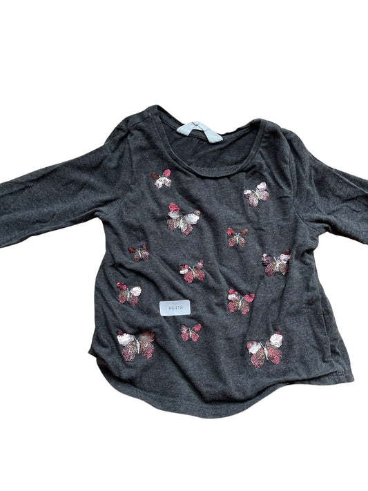 Langarmshirt mit Schmetterlingen - Gr. 104