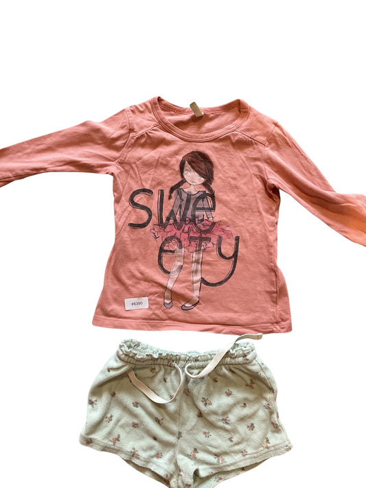 Süsses Langarmshirt und Shorts - Gr. 86