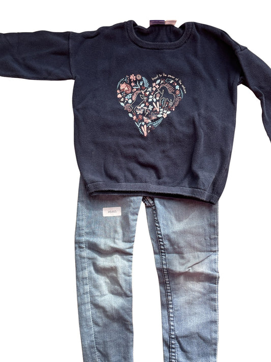 Pullover mit Herzmotiv - Gr. 98