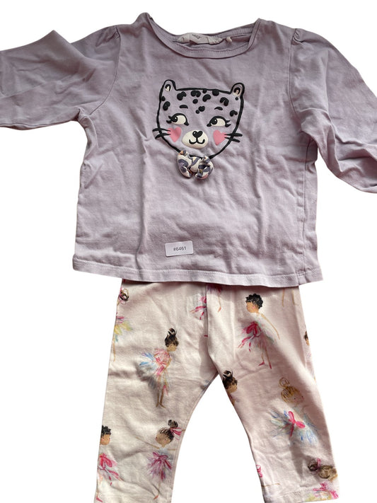 Set Langarmshirt und Leggings - Gr. 98
