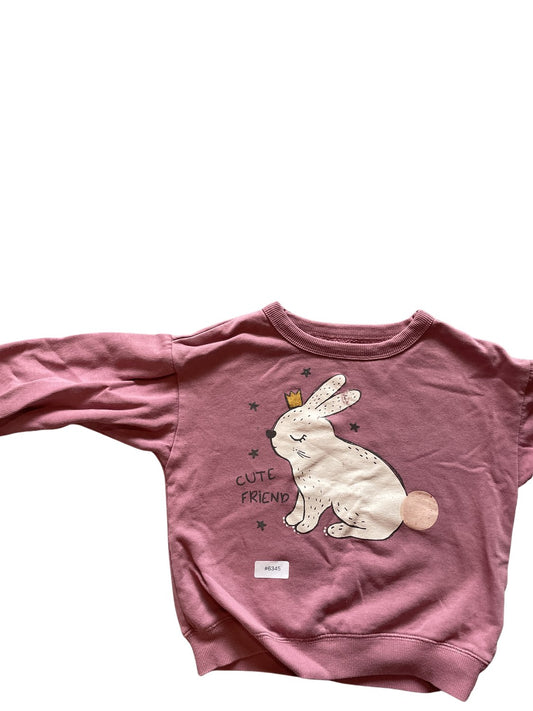 Sweatshirt mit Häschen - Gr. 104