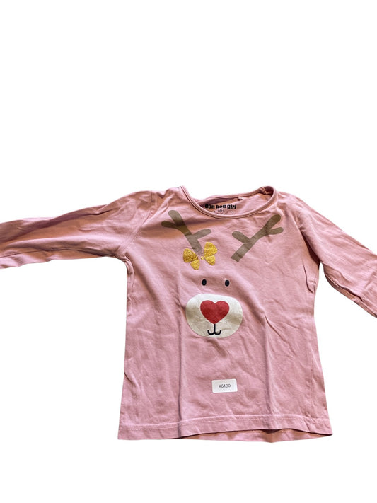 Langarmshirt mit Rentiermotiv - Gr. 104