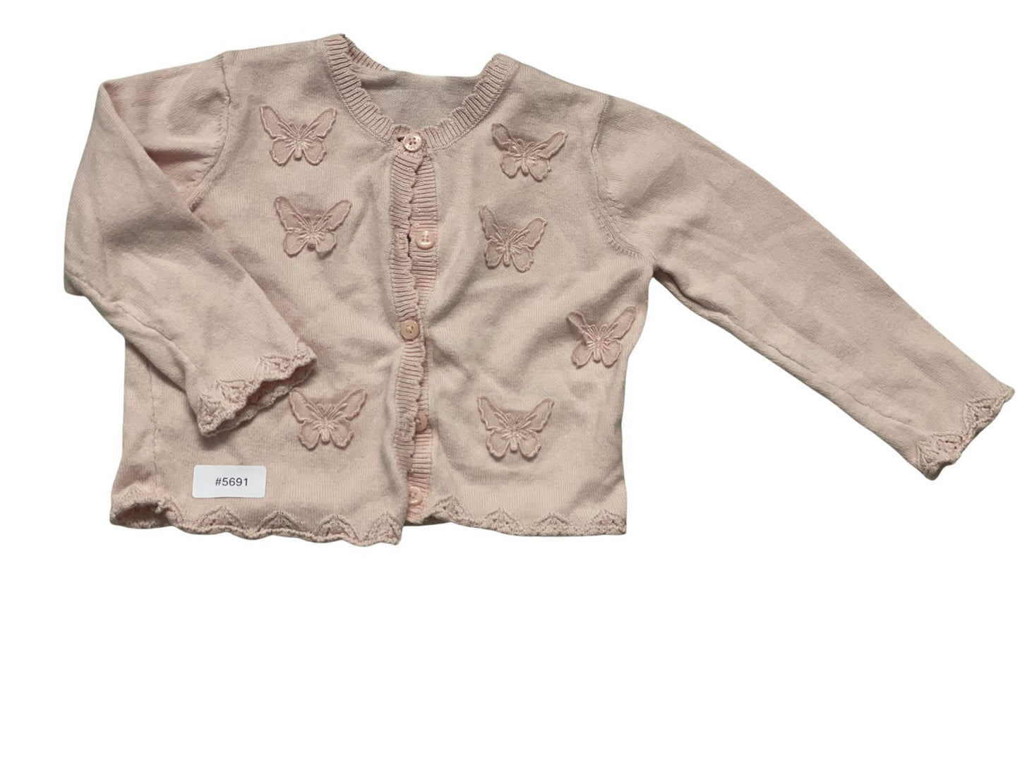 Strickjacke mit Schmetterlingen - Gr. 80