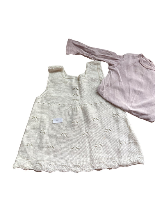 Kleid mit Langarmshirt - Gr. 80