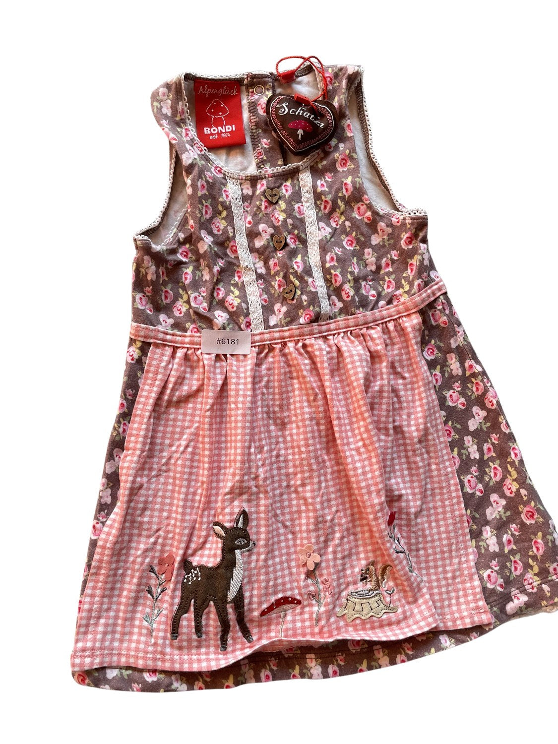 Süsses Mädchenkleid mit Tiermotiv - Gr. 86
