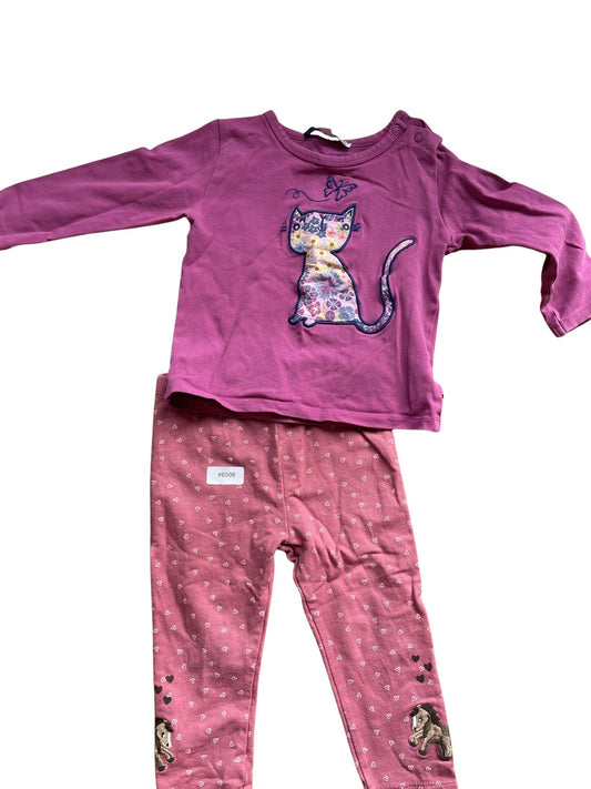 Langarmshirt mit Katze - Gr. 80