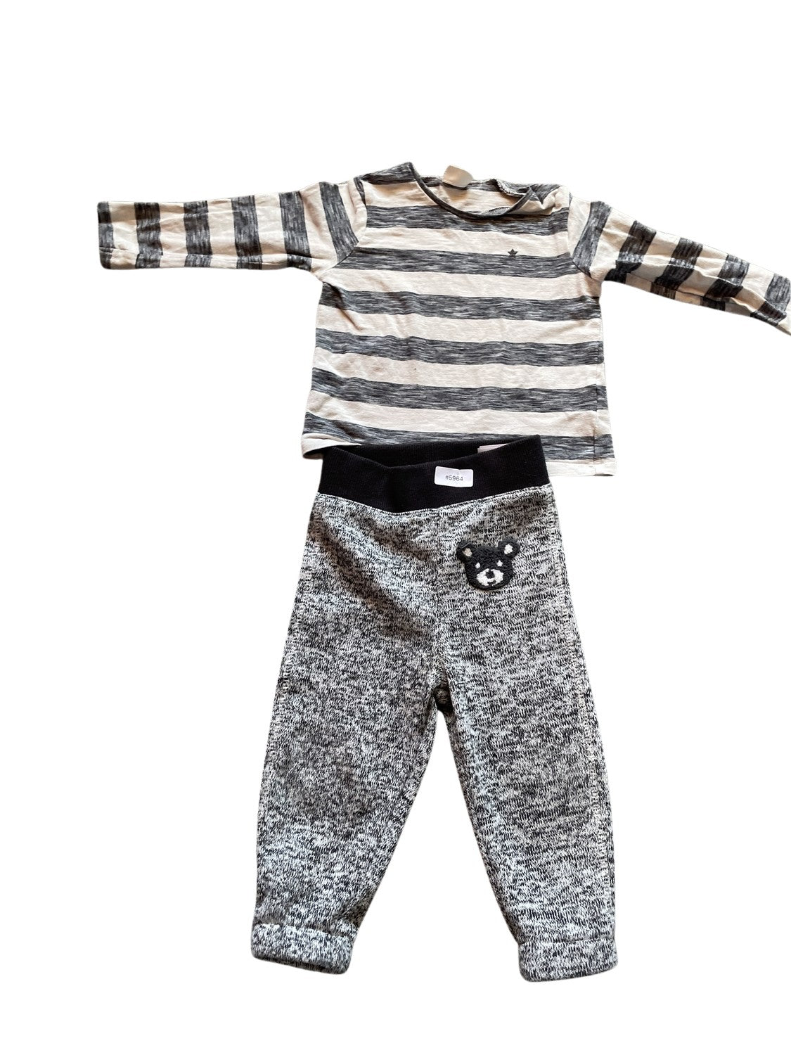 Gestreiftes Shirt und Jogginghose Set - Gr. 74