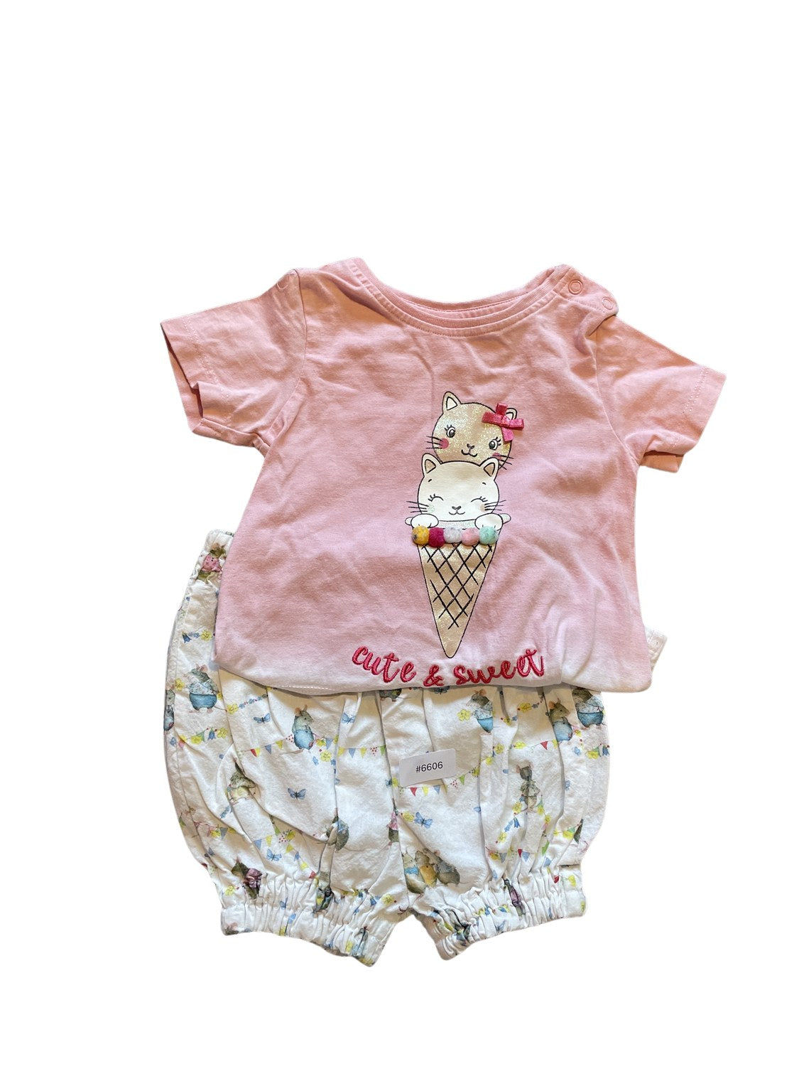 Süsses Set mit T-Shirt und Shorts - Gr. 68