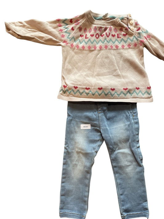 Pullover und Jeans Set - Gr. 92