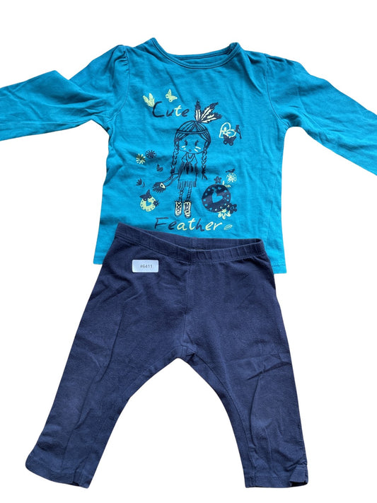 Set Langarmshirt und Leggings - Gr. 86