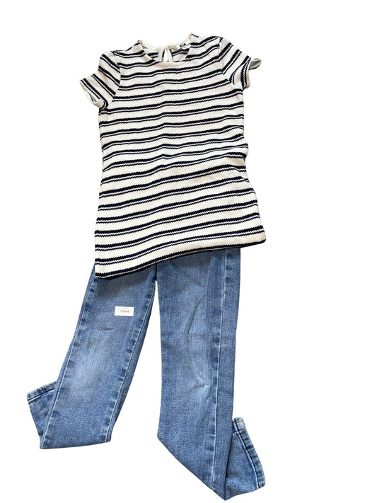 Gestreiftes Shirt und Jeans Set - Gr. 128