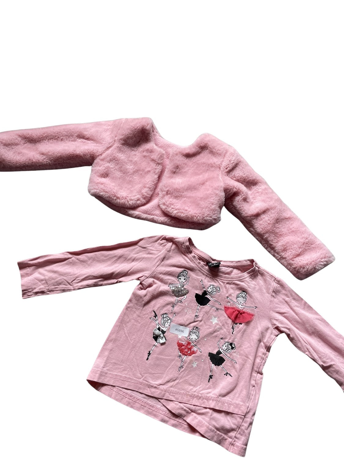 Set aus Kunstfelljacke und Langarmshirt - Gr. 92