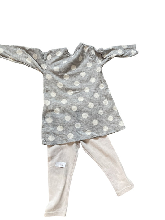 Gemustertes Langarmshirt und Leggings - Gr. 74