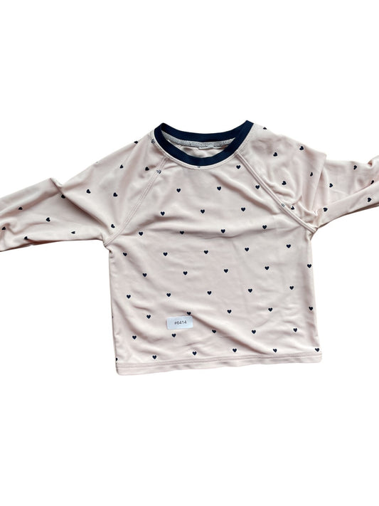 Langarmshirt mit Herzmuster - Gr. 104