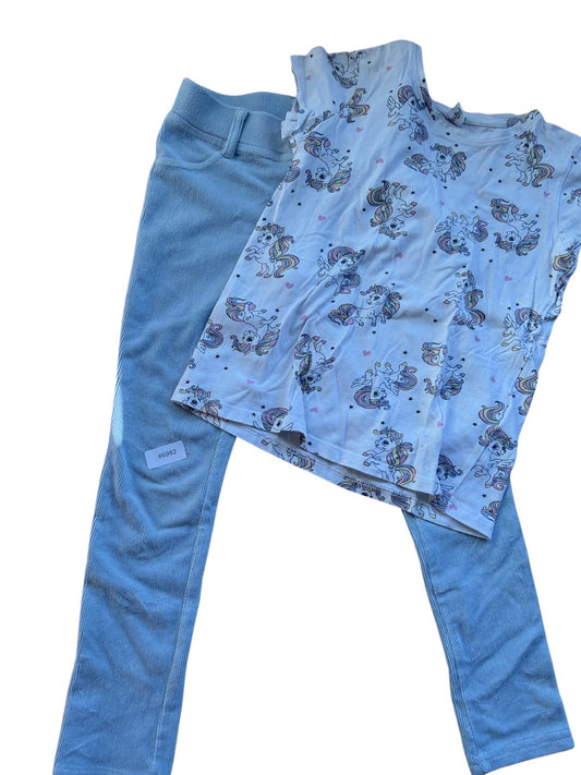 Lot de 2 pièces T-shirt et pantalon licorne - Taille 122