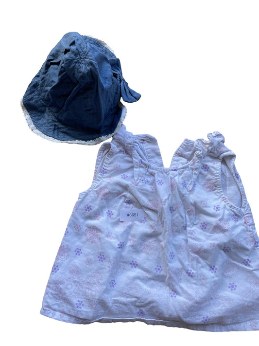Sun Hat and Sleeveless Top Set - Size 62