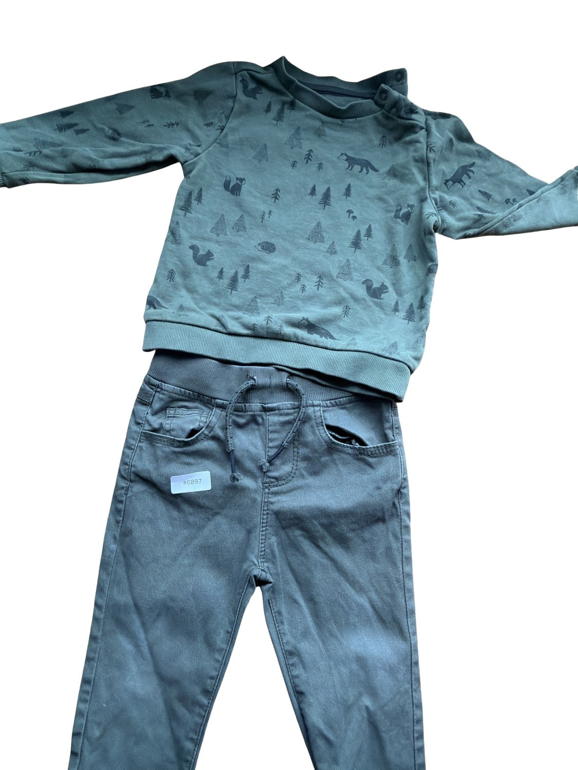 Grünes Sweatshirt Set - Gr. 92