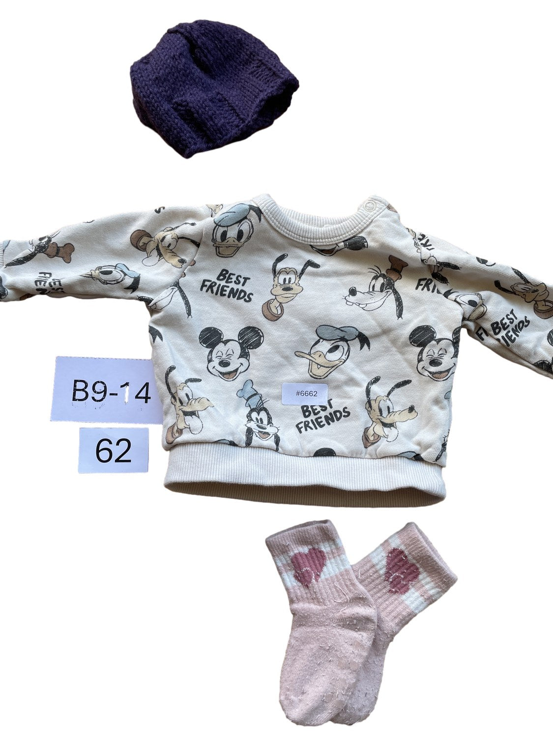 Set Pullover mit Mütze und Socken - Gr. 62