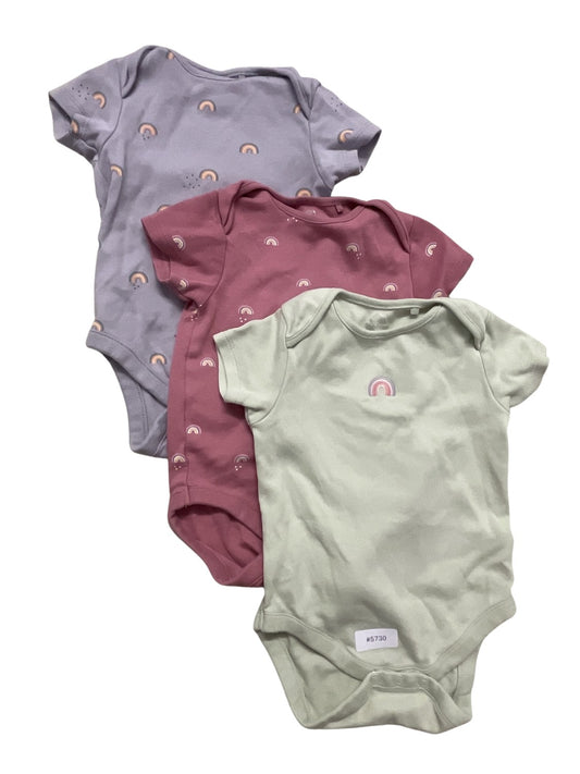 3er Bundle Strampler mit Regenbogen - Gr. 74