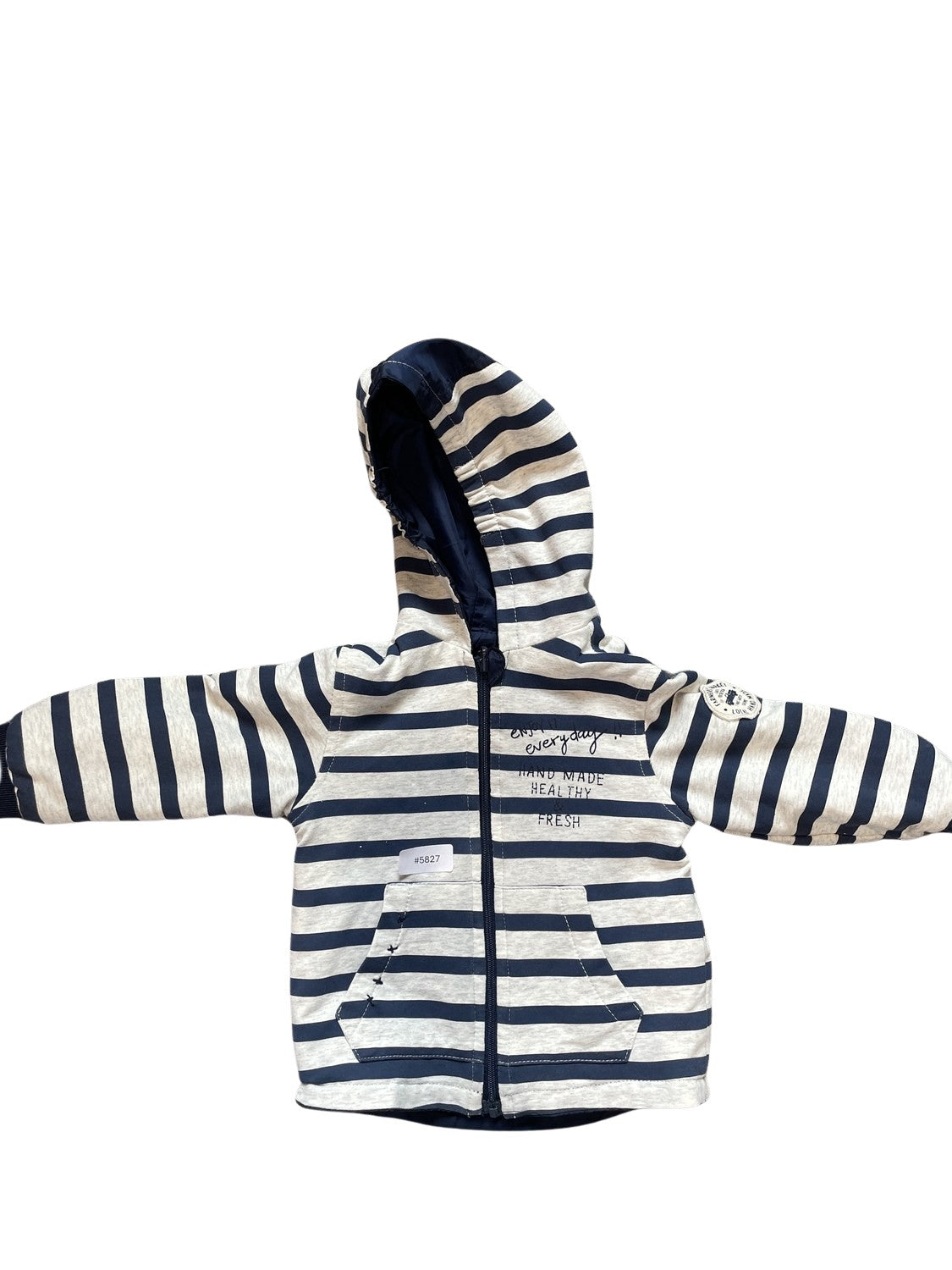 Gestreifte Jacke mit Kapuze - Gr. 74