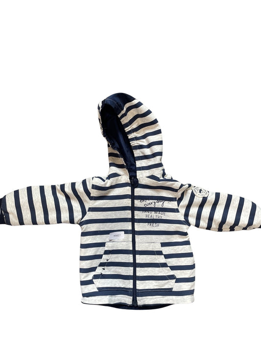 Gestreifte Jacke mit Kapuze - Gr. 74