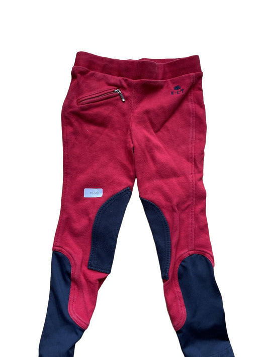 Red leggings with dark inserts - Size 116