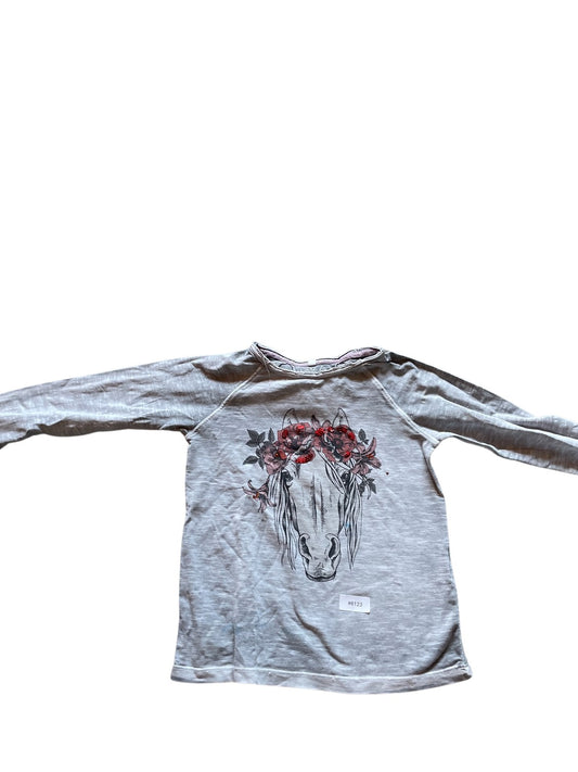 Langarmshirt mit Pferdemotiv - Gr. 122
