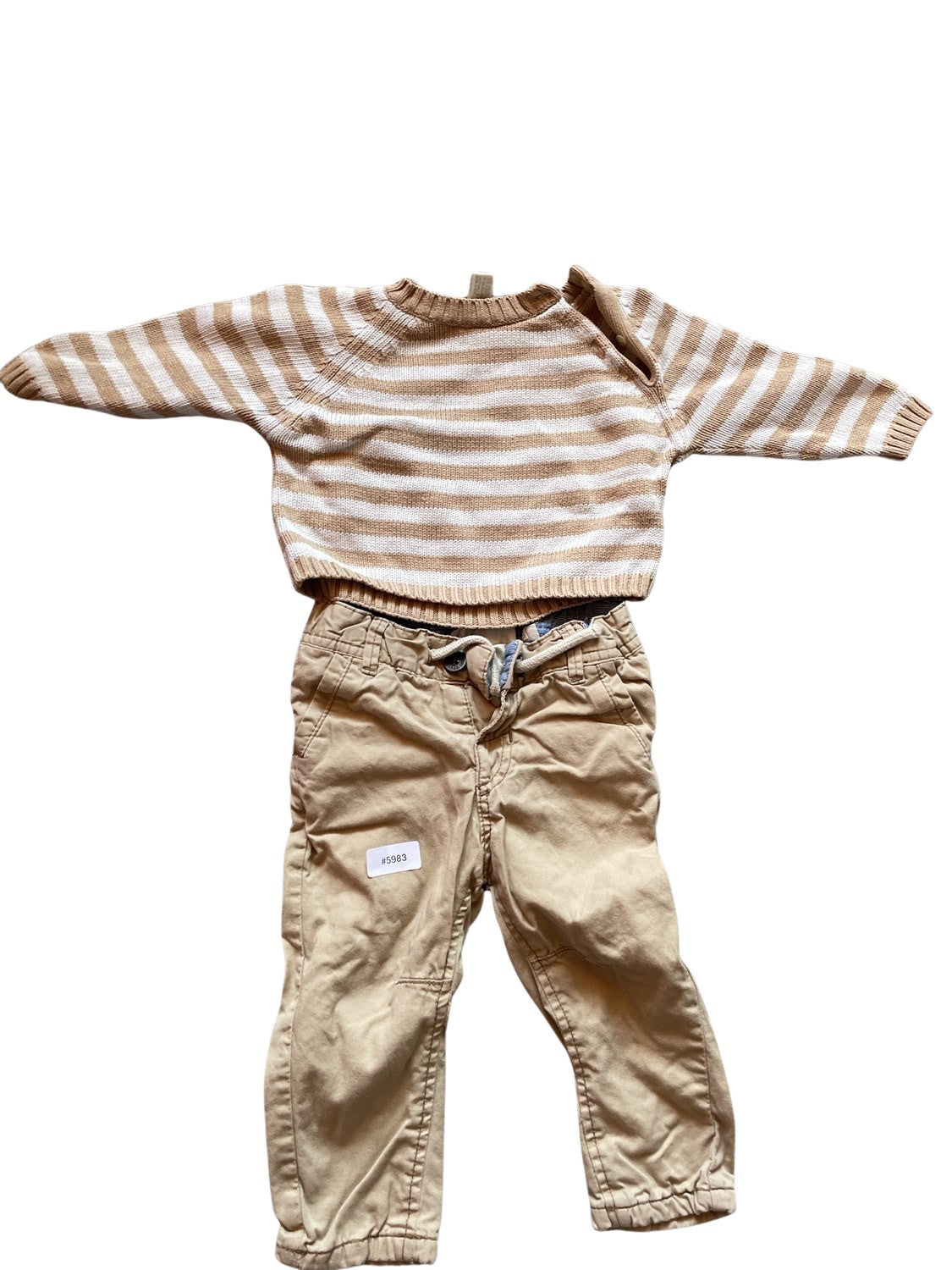 Gestreifter Pullover und Hose Set - Gr. 68