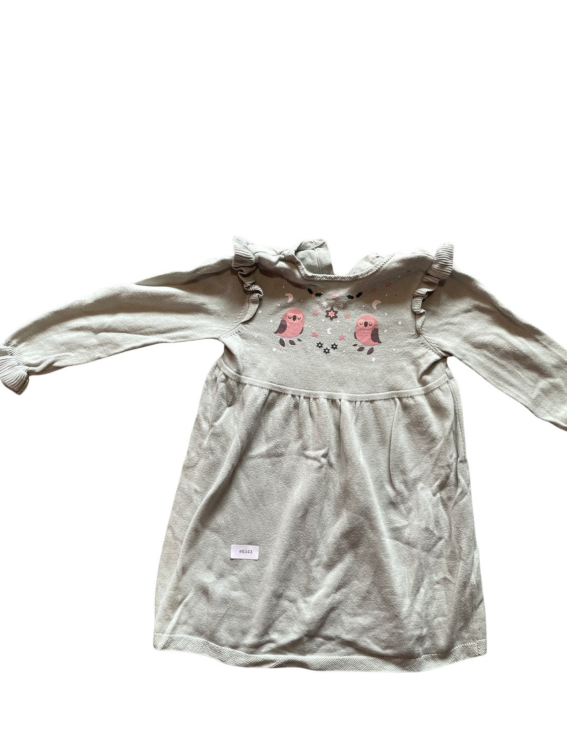 Langarm Kleid mit Vögeln - Gr. 104