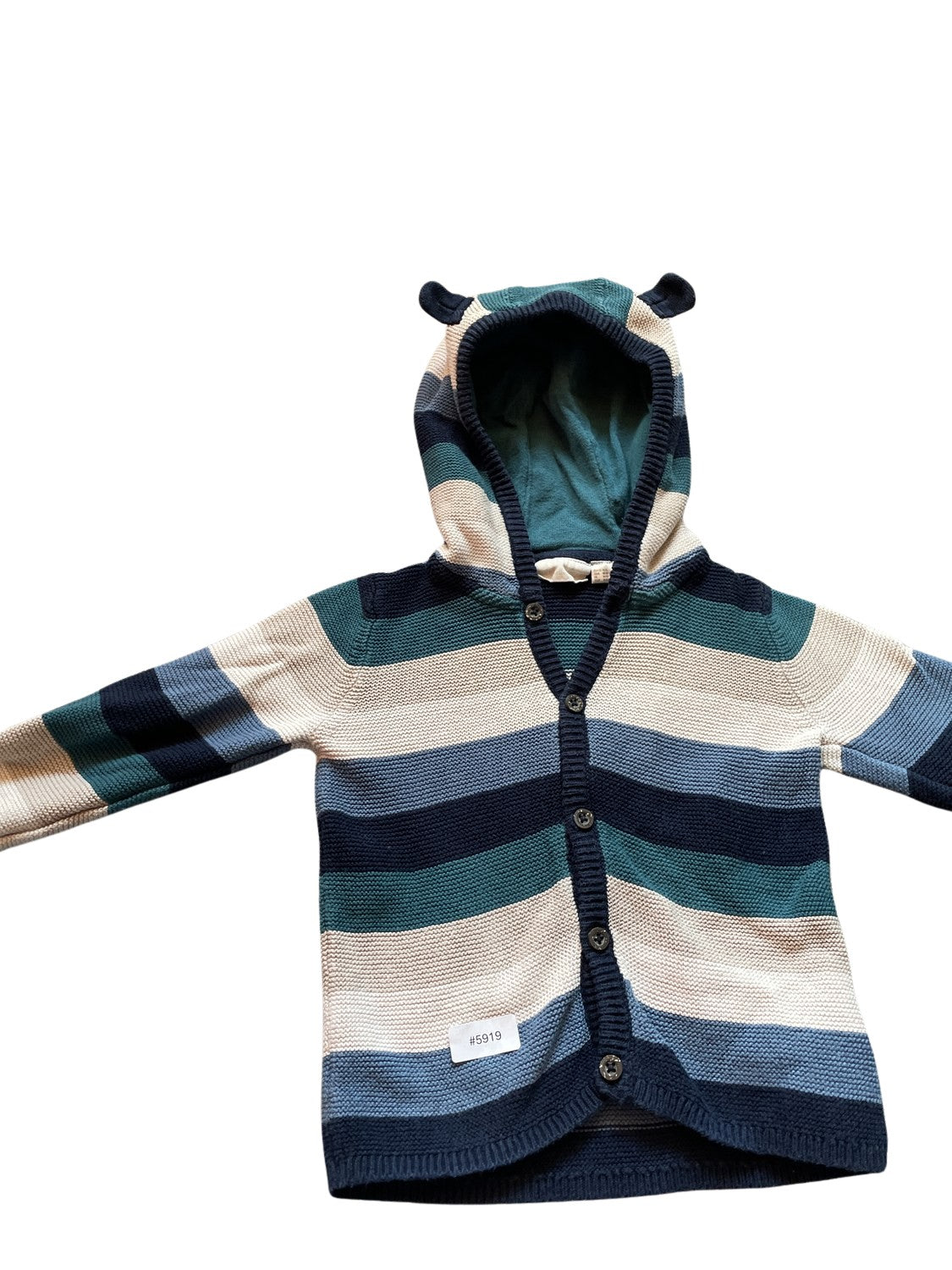 Gestreifte Kapuzenjacke - Gr. 86