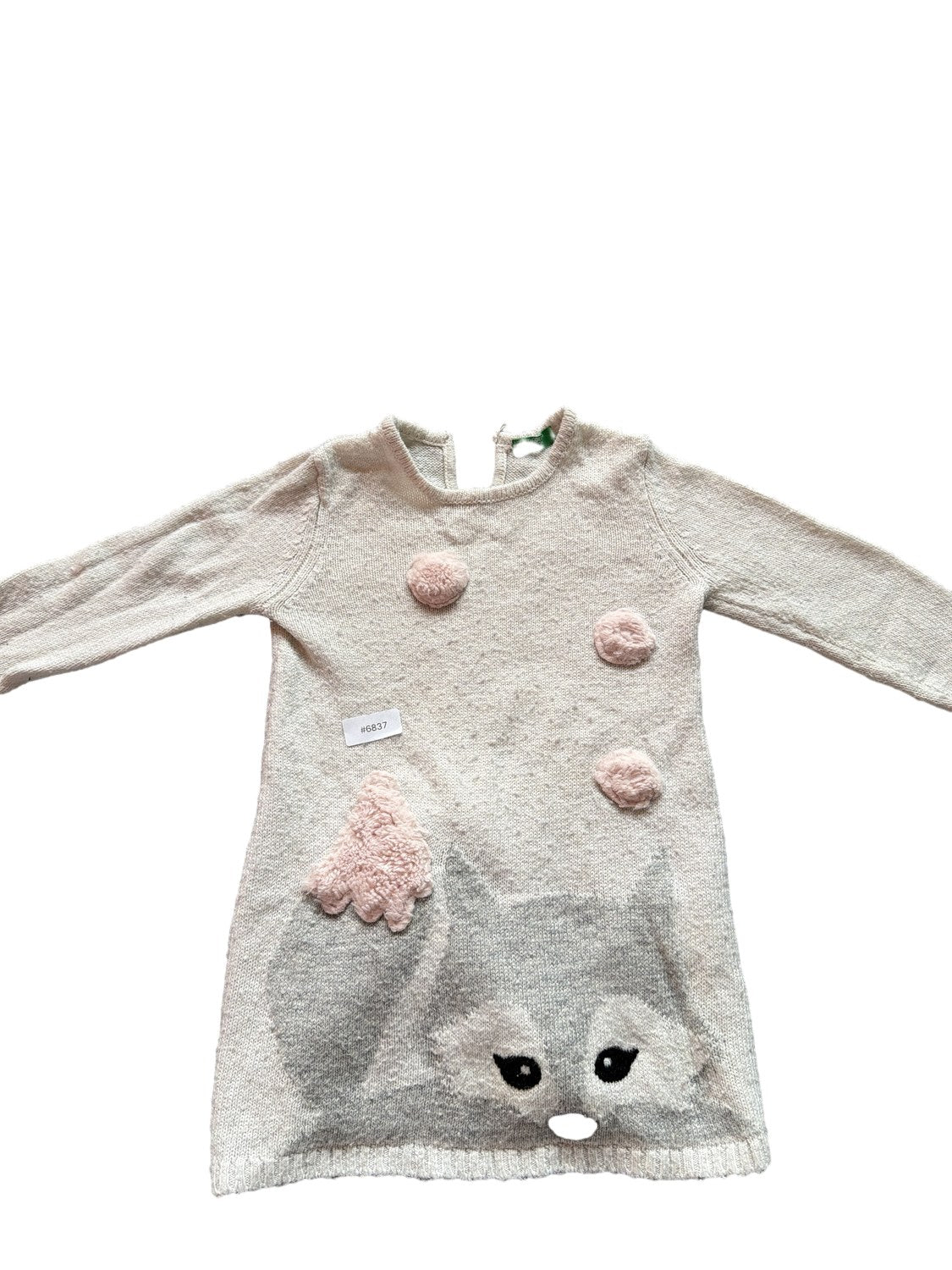 Knitted dress with fox - Size 86
