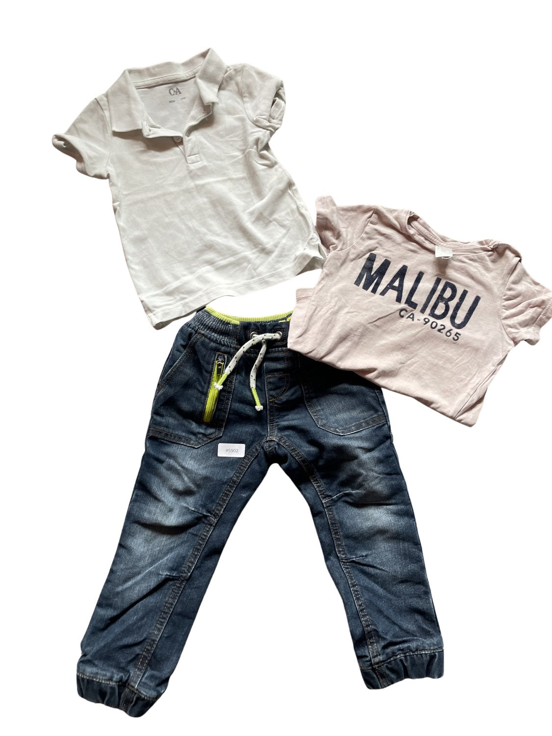 Set Polo, T-Shirt und Jeans - Gr. 92
